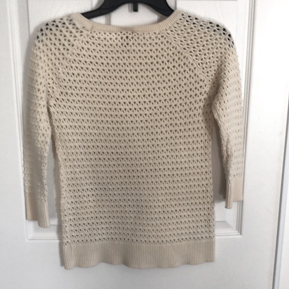 ANN TAYLOR LOFT Beige Chunky Knit Net Sweater SMALL - Picture 6 of 7